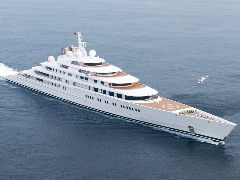 The largest privately-owned yacht in the world, Lürssen's 590-foot (180m) Azzam. Photograph: Klaus Jordan