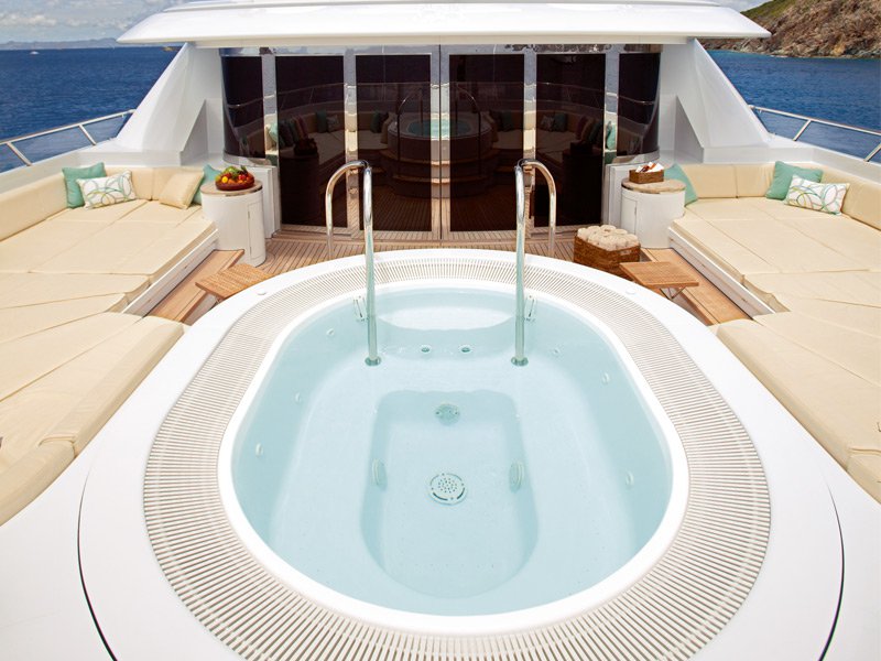 The Jacuzzui on board Lady Britt, the largest privately owned yacht in the world. Image: Edmiston