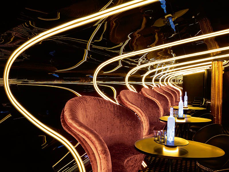 In Hachem’s recent overhaul of Melbourne's Bond bar, signature curves and classic glamour were retained, while furnishings and features were radically updated, and innovative technologies seamlessly integrated. Photograph: Shania Shegedyn