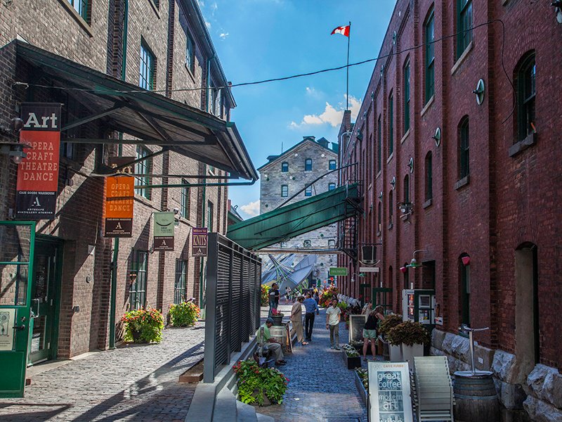 “There are artisan chocolate makers and theater troupes, as well as chic boutiques,” says Jessica Nakanishi of the historic Distillery District.