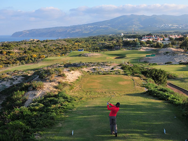 On a plot of land formerly composed of sand dunes and pine forests, Oitavos is one of Europe’s most spectacular courses. Respected golf course architect Arthur Hills carved out pristine greens and challenging bunkers amid rugged coastal scenery, with the Sintra Mountains as a backdrop. Photograph: Getty Images