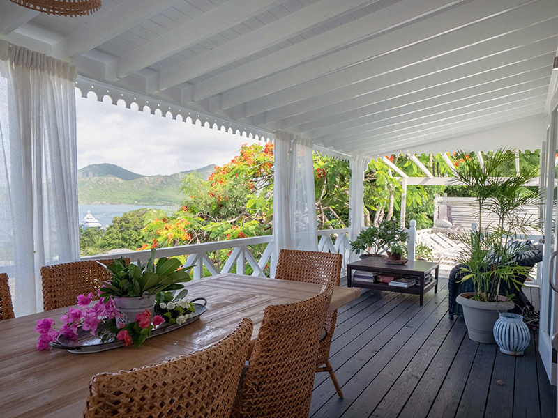 The outdoor deck of an Antiguan home