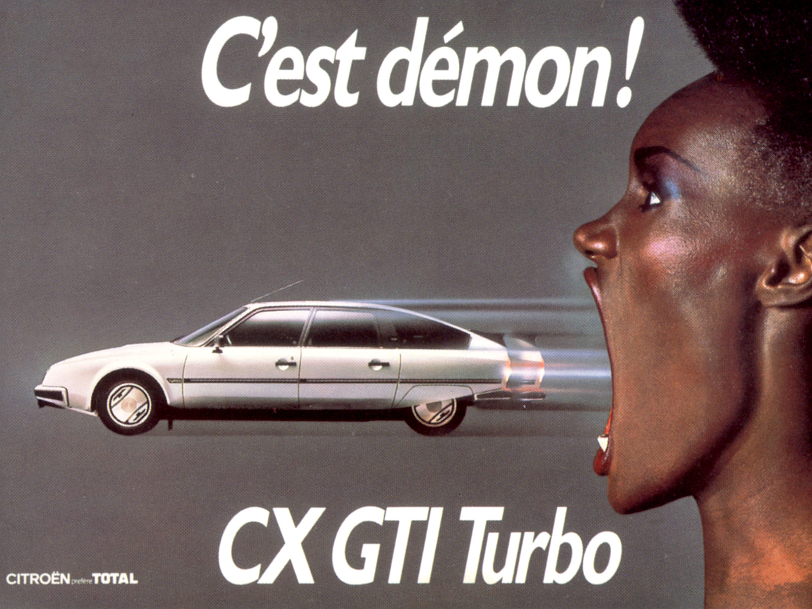 Advertising campaign featuring Grace Jones and a Citroen car