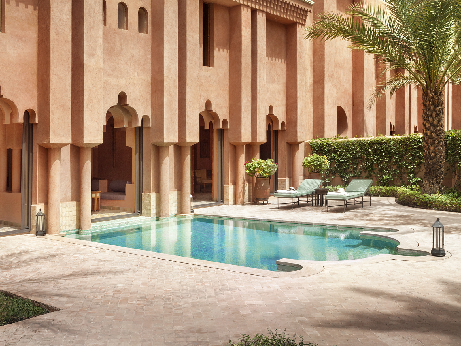 External shot of pool at Amenjena, Marrakech